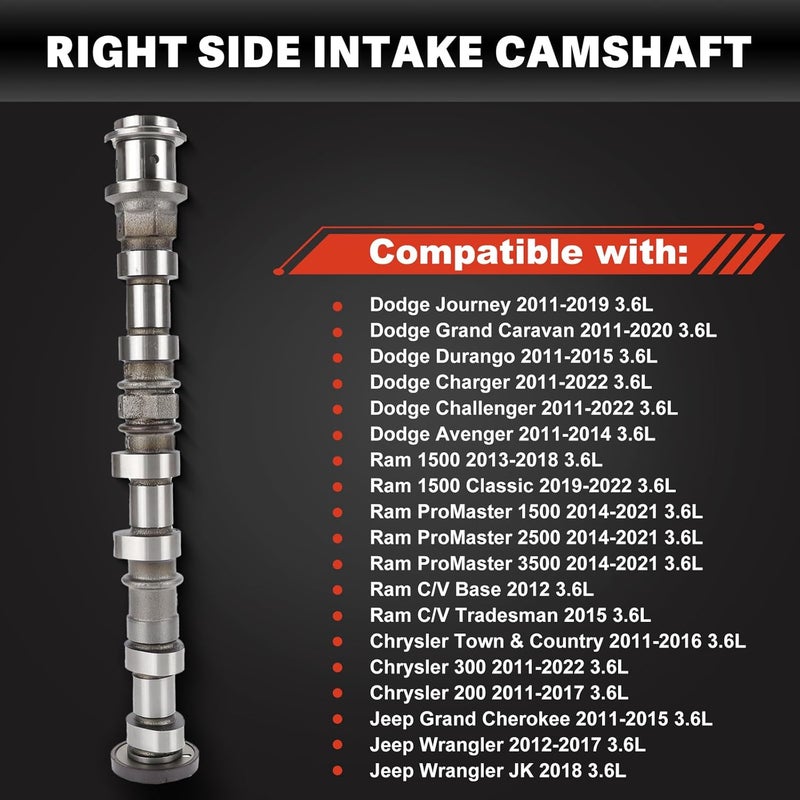 USTAR Right Side Intake Camshaft for Jeep, Dodge, Chrysler & Ram 3.6L V6 Models 05184380AH, 5184380AE, 5184380AF, 5184380AD, 5184380AG - Image 2